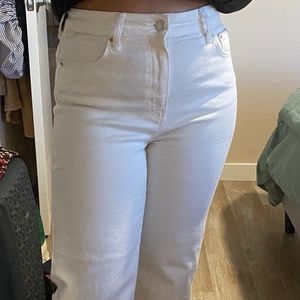 Zara Straight White Jeans